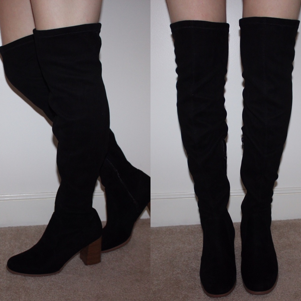 Black Thigh High Boots